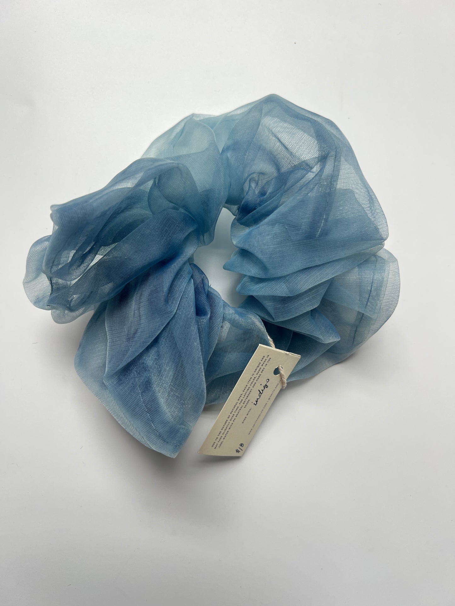 Oversized Deep Indigo Organza Scrunchie