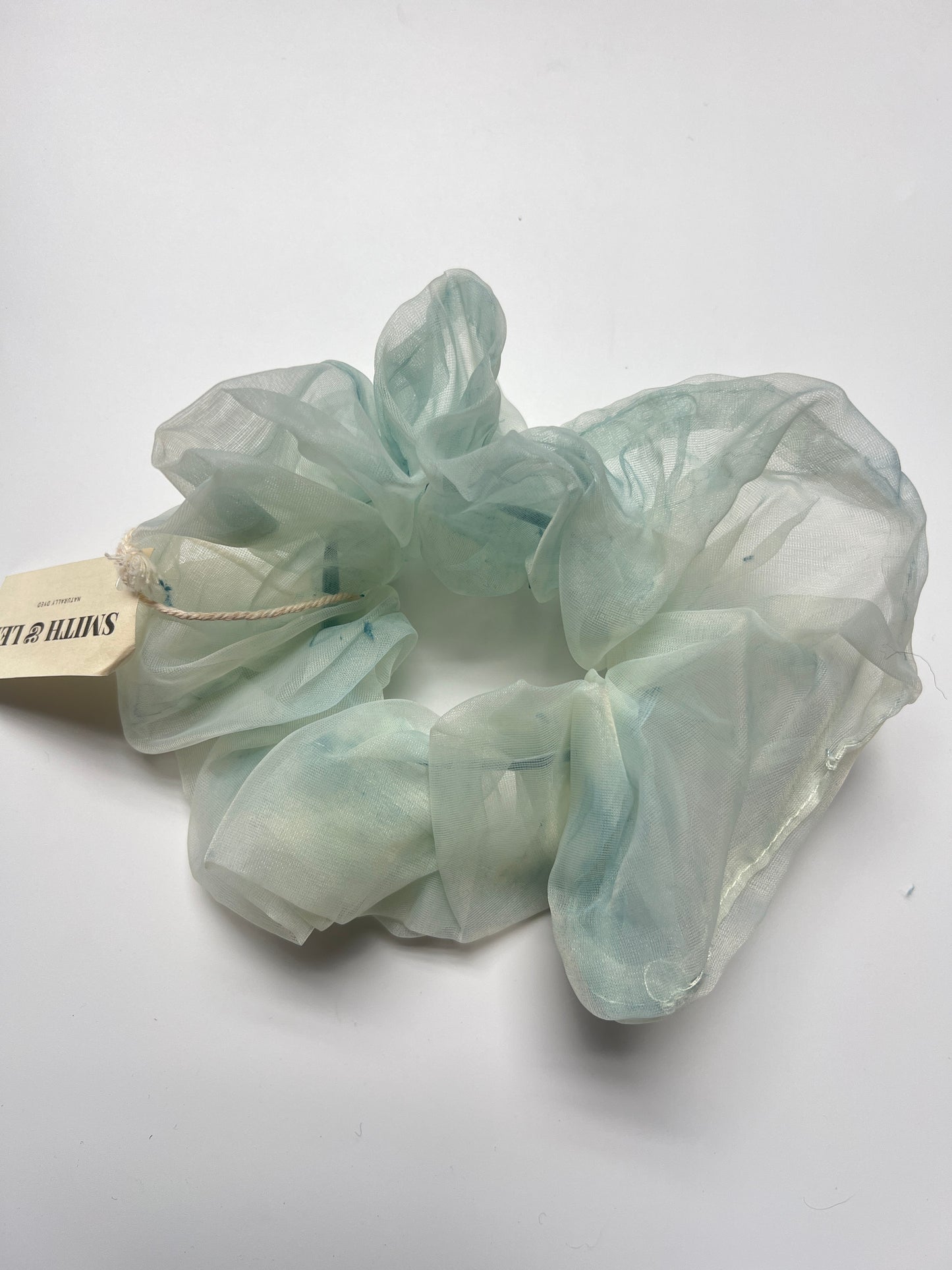 Oversized Indigo Organza Scrunchie
