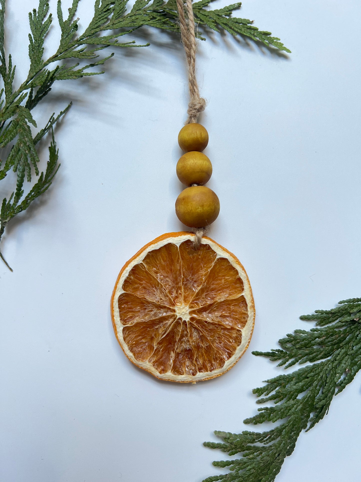 Coreopsis Wood Bead + Dried Orange Ornament