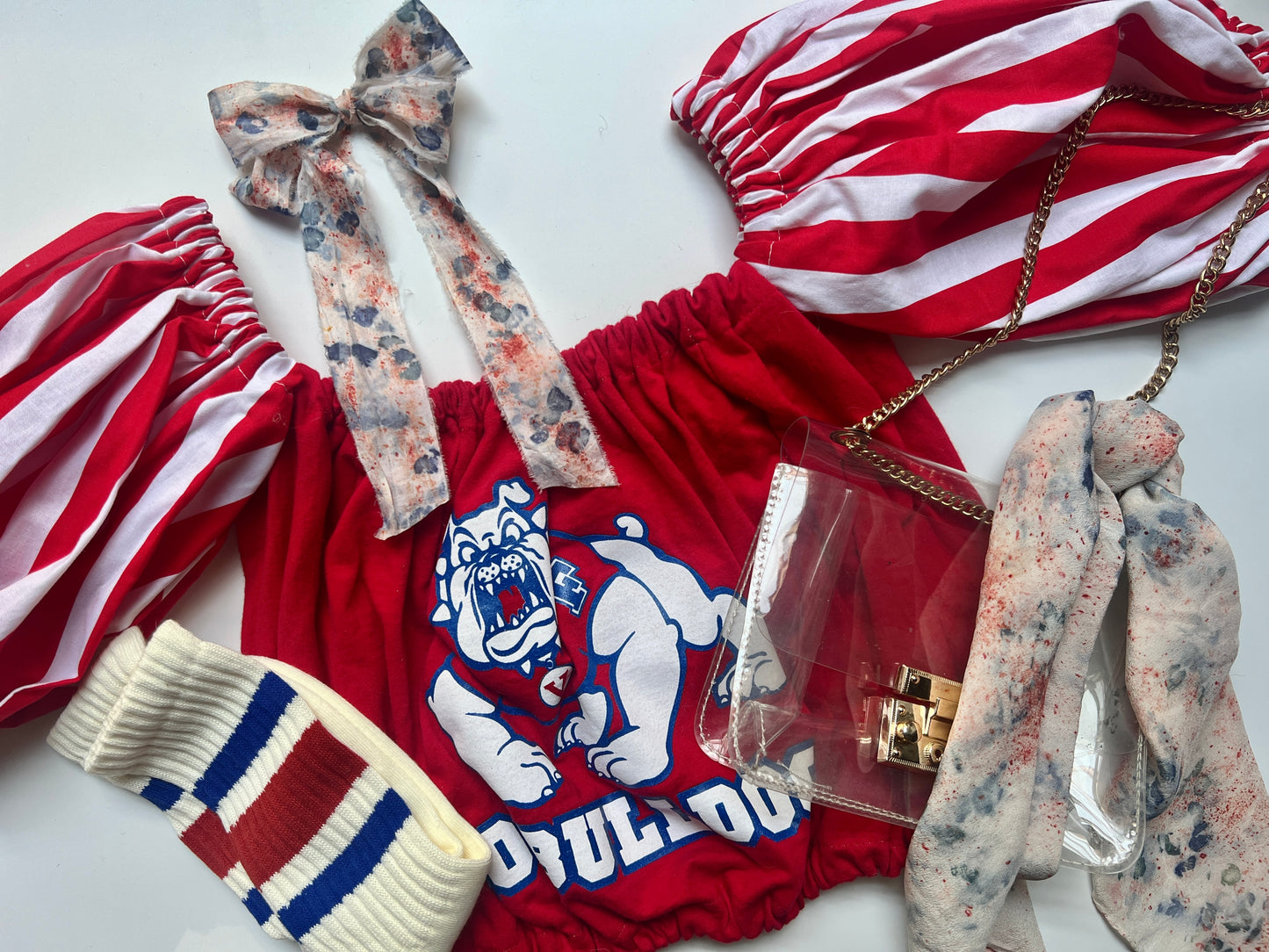 Bulldog Silk Ribbon Double Bow II