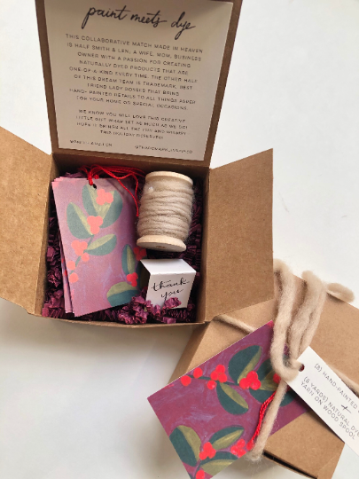 Gift Tag and Naturally Dyed Wool Yarn Box Set | Mixed Set | Trademark Inspired Collaboration