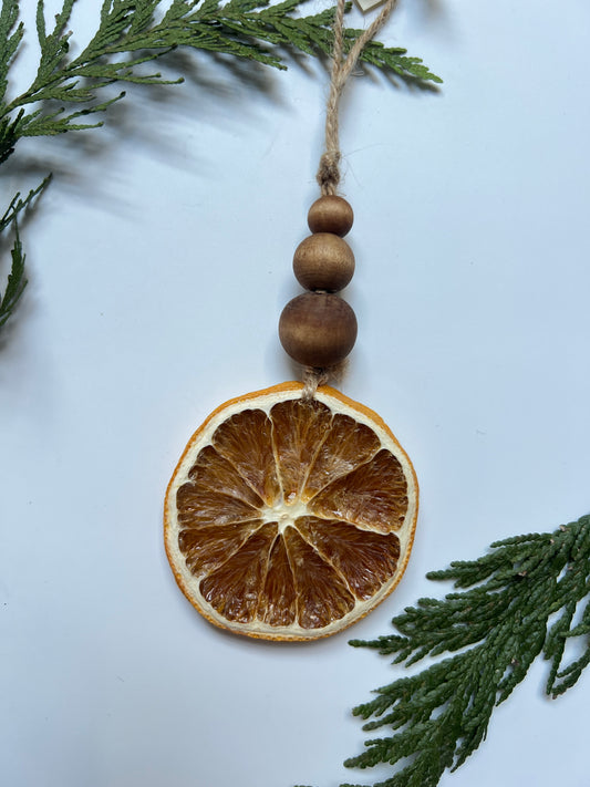 Acorn Wood Bead + Dried Orange Ornament