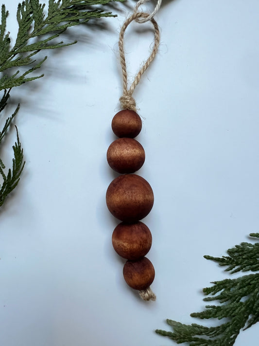 Avocado Wood Bead Ornament