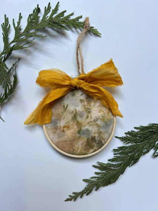 Gold Naturally Dyed Circle Ornament