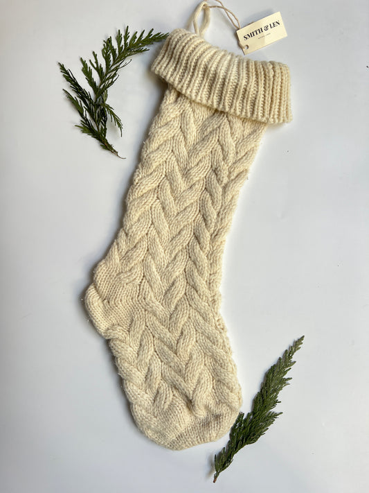 Rosemary Cable Knit Christmas Stocking