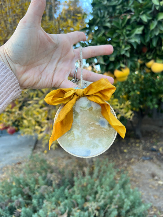 Gold Naturally Dyed Circle Ornament