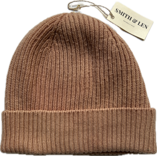 Avocado Cashmere Ribbed Beanie