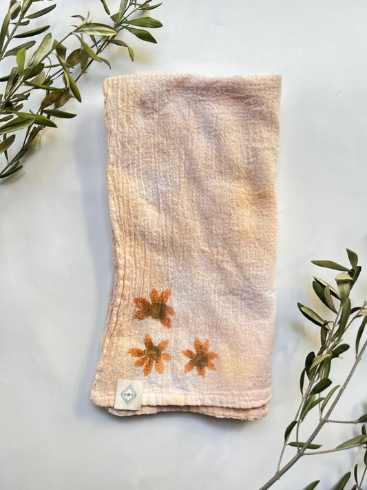 Flower Printed Coreopsis Hand Towel