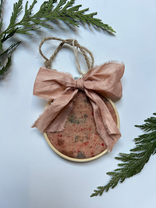 Pink Naturally Dyed Circle Ornament