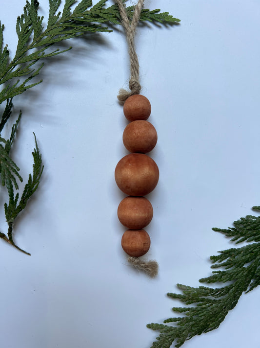 Light Avocado Wood Bead Ornament