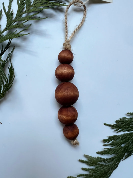 Cutch Wood Bead Ornament