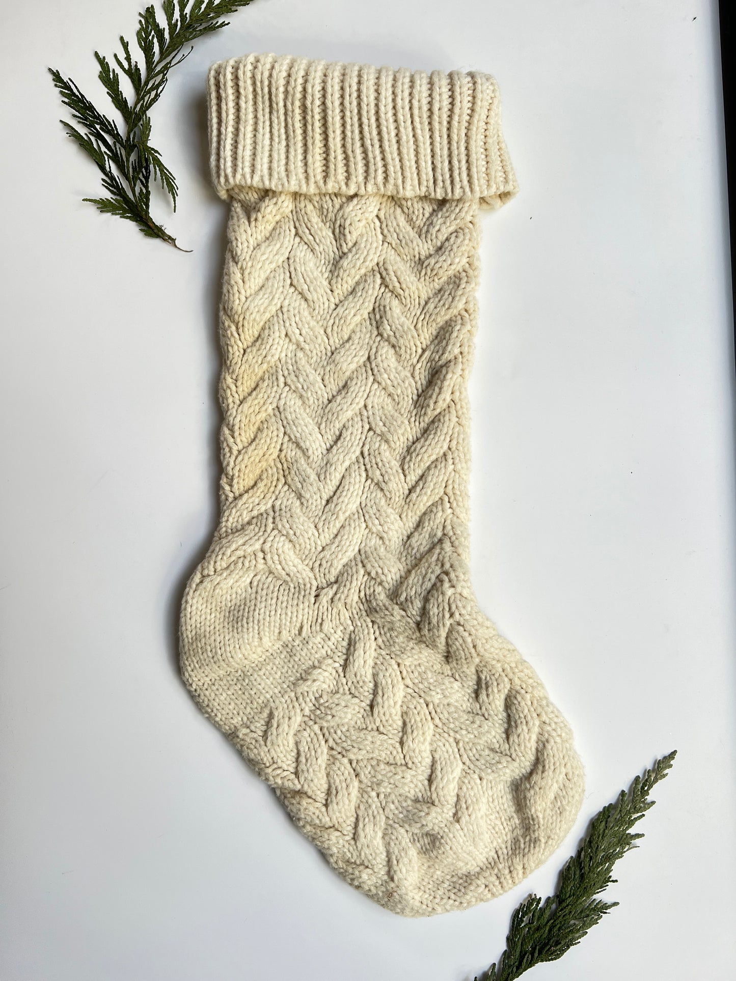 Rosemary Cable Knit Christmas Stocking