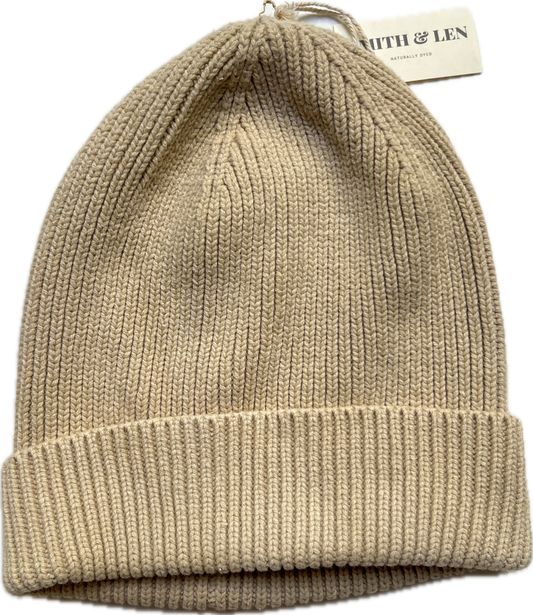 Coffee Cotton Ribbed Beanie