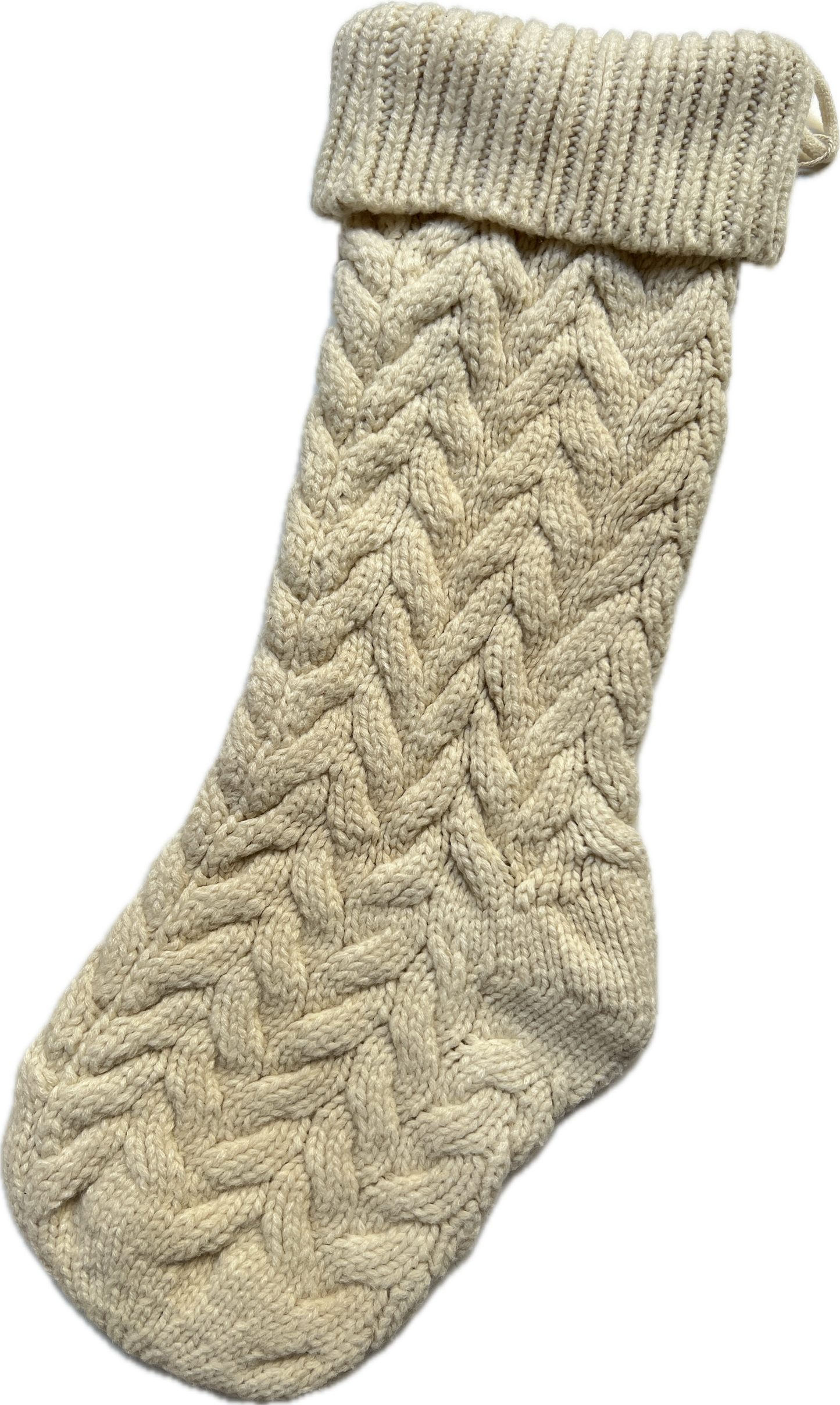 Coffee Cable Knit Christmas Stocking