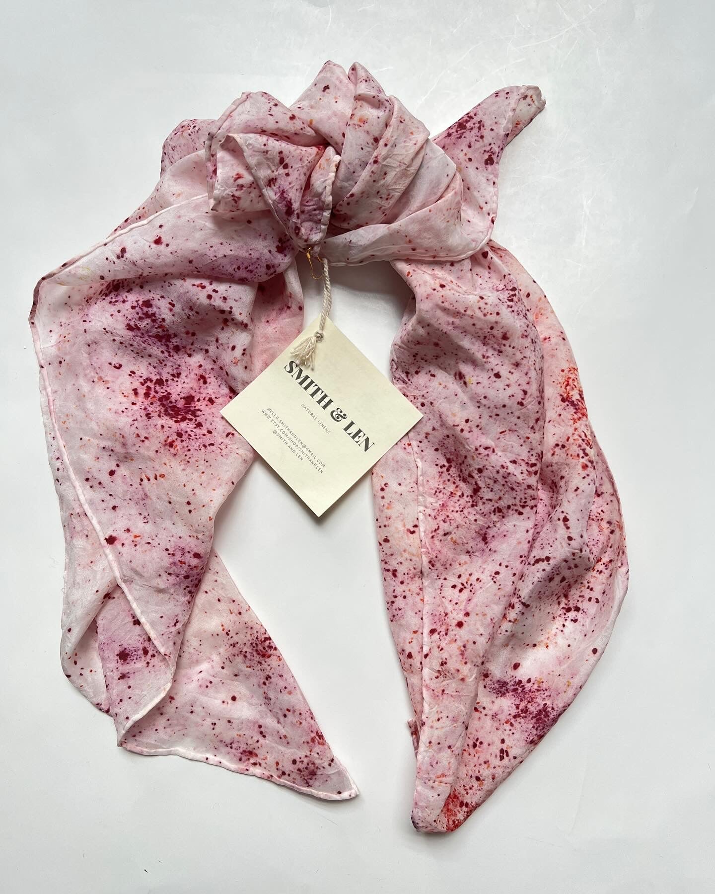 Oversized Cochineal & Madder Silk Scarf