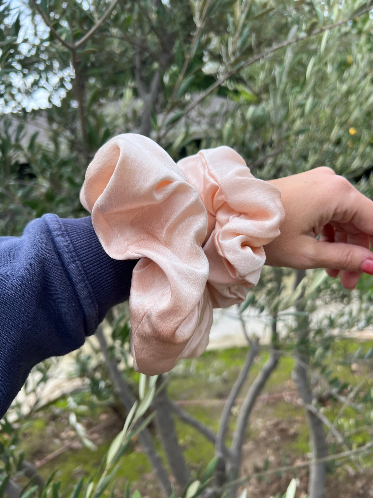 Ghost Hearts Mulberry Silk Scrunchie {Original Size}