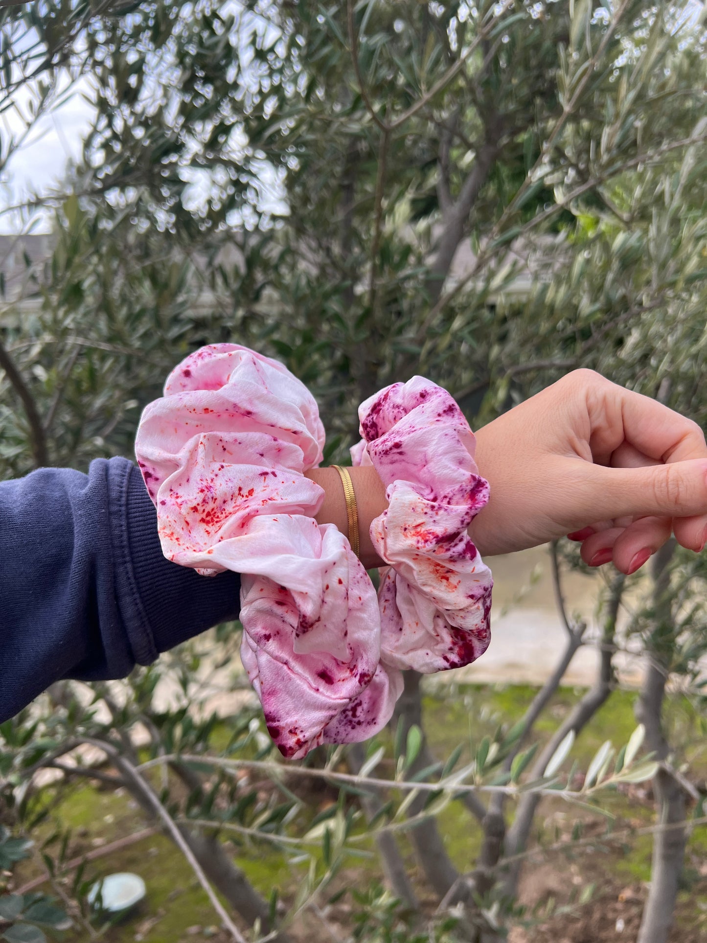 Valentine's Confetti Mulberry Silk Scrunchie {Original Size}