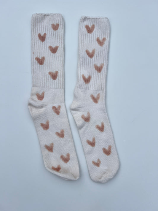 Hand Painted Heart Bamboo Socks